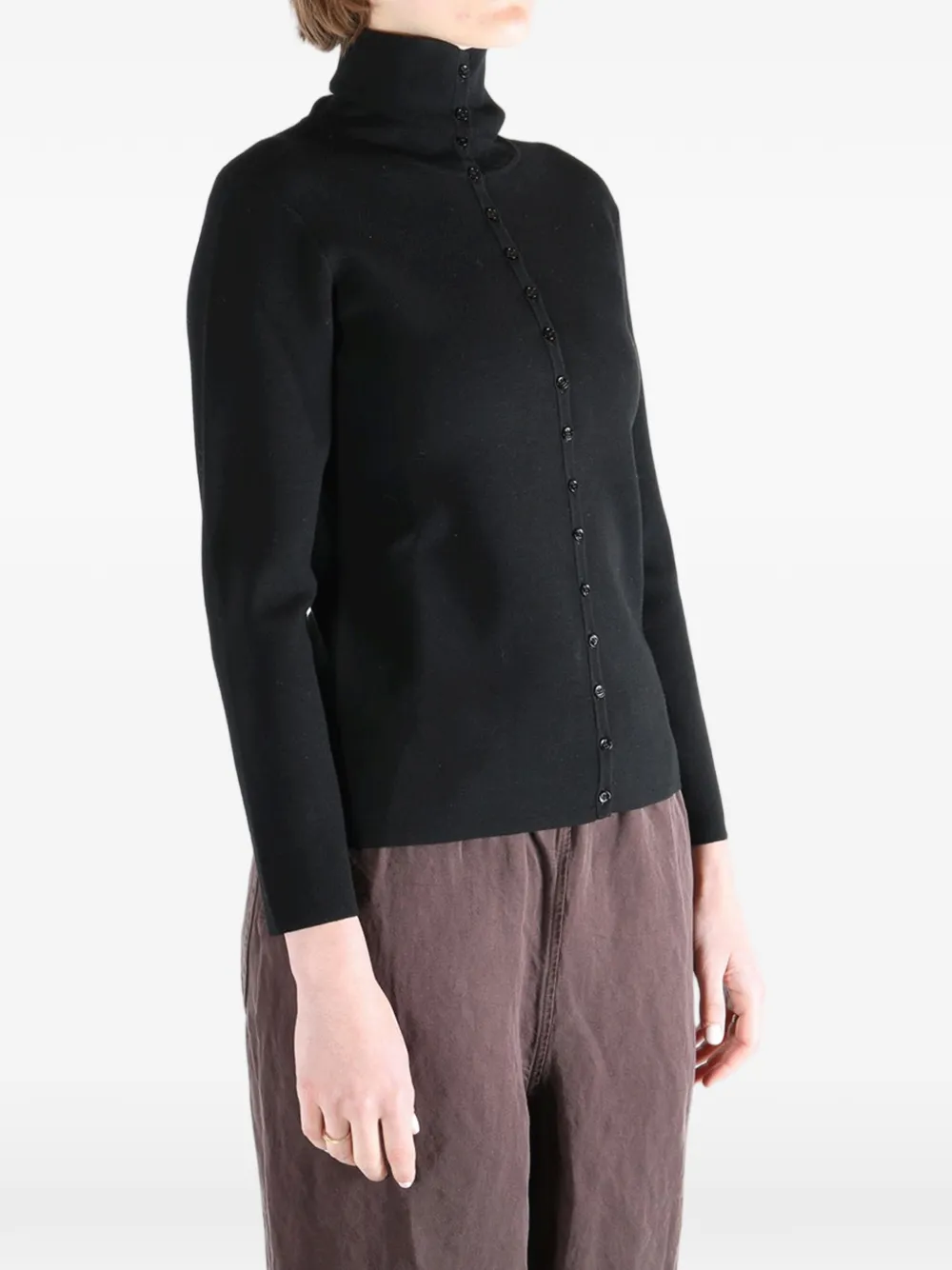 Toteme Buttoned Roll-neck Cardigan - Black 