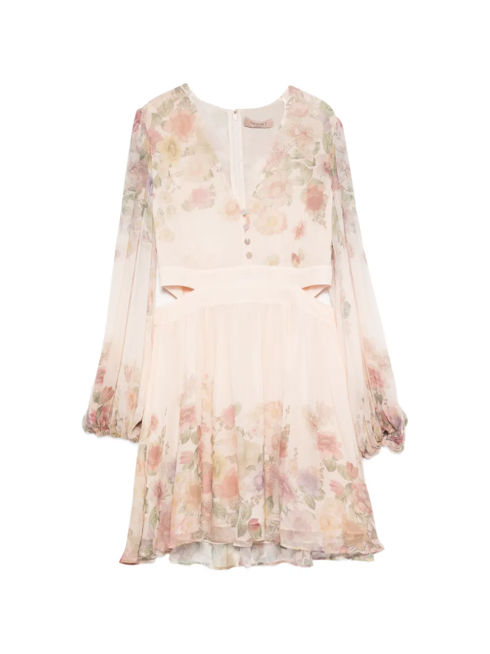 TWINSET floral-print cutout midi dress - Neutrals