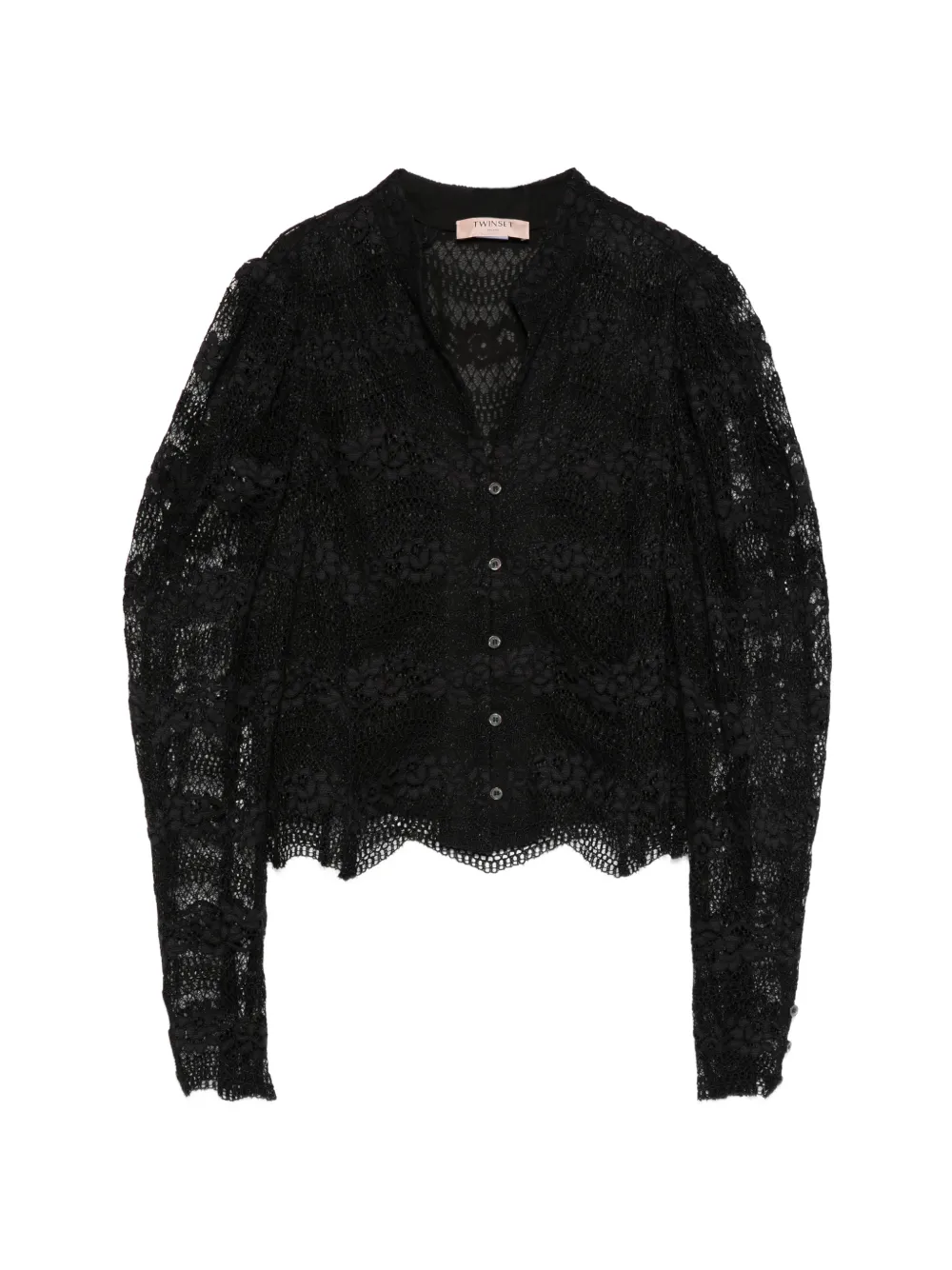 TWINSET lace scalloped blouse - Black