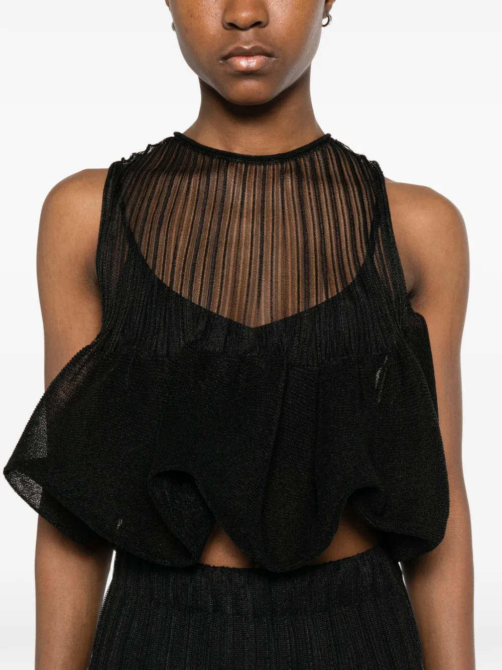 美品 CFCL POTTERY SLEEVELESS TOP ブラック POTTERY SLEEVELESS TOP