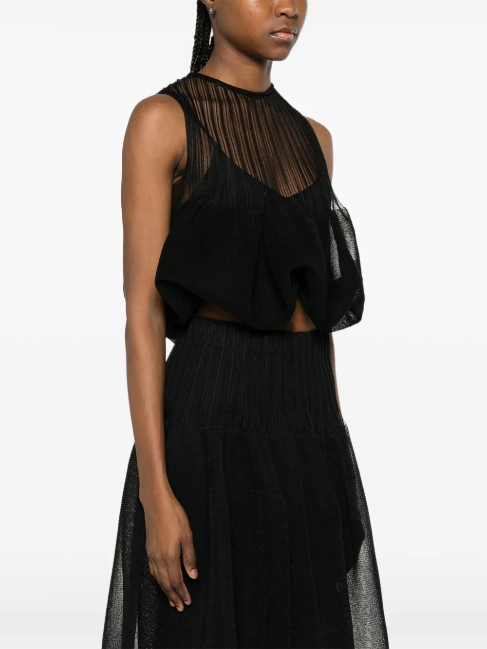  Cfcl Pleated Sleeveless Top - Black 