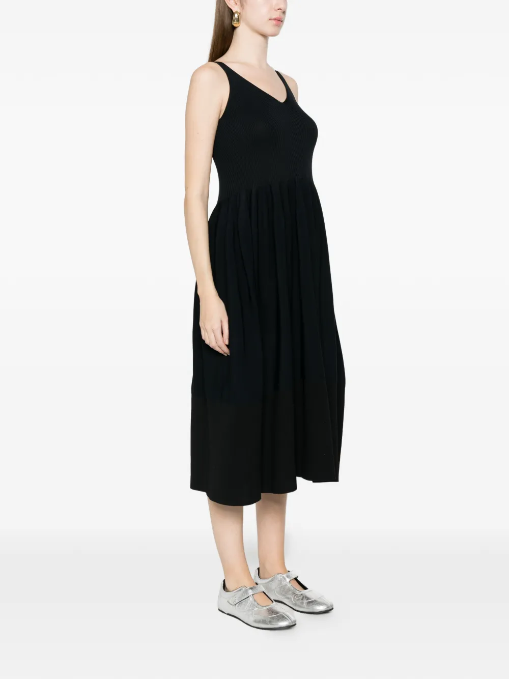  Cfcl Rivulet V-neck Midi Dress - Black 