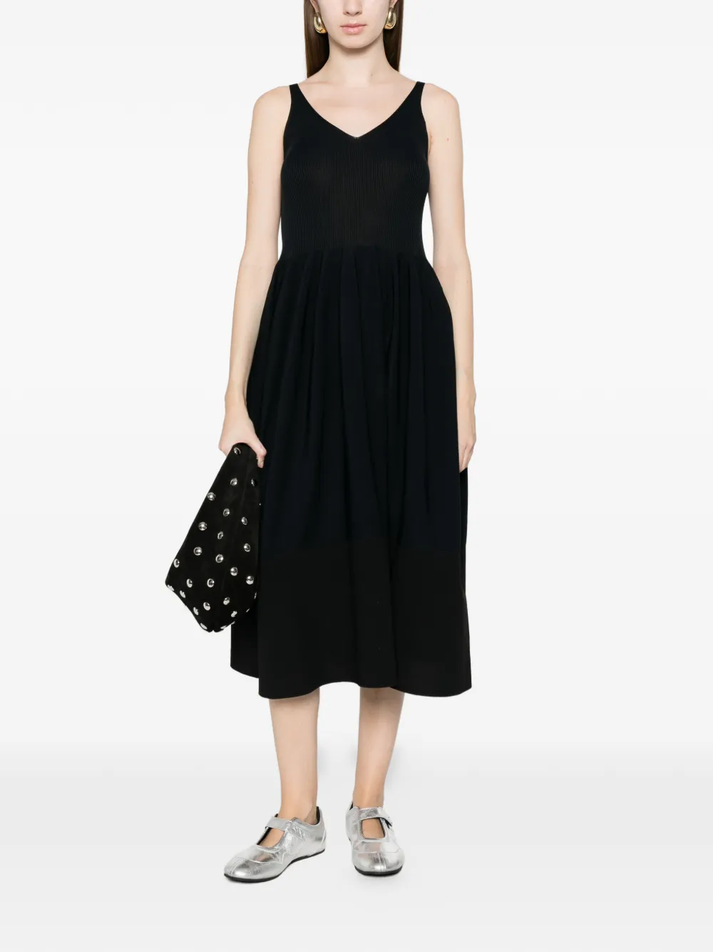  Cfcl Rivulet V-neck Midi Dress - Black 