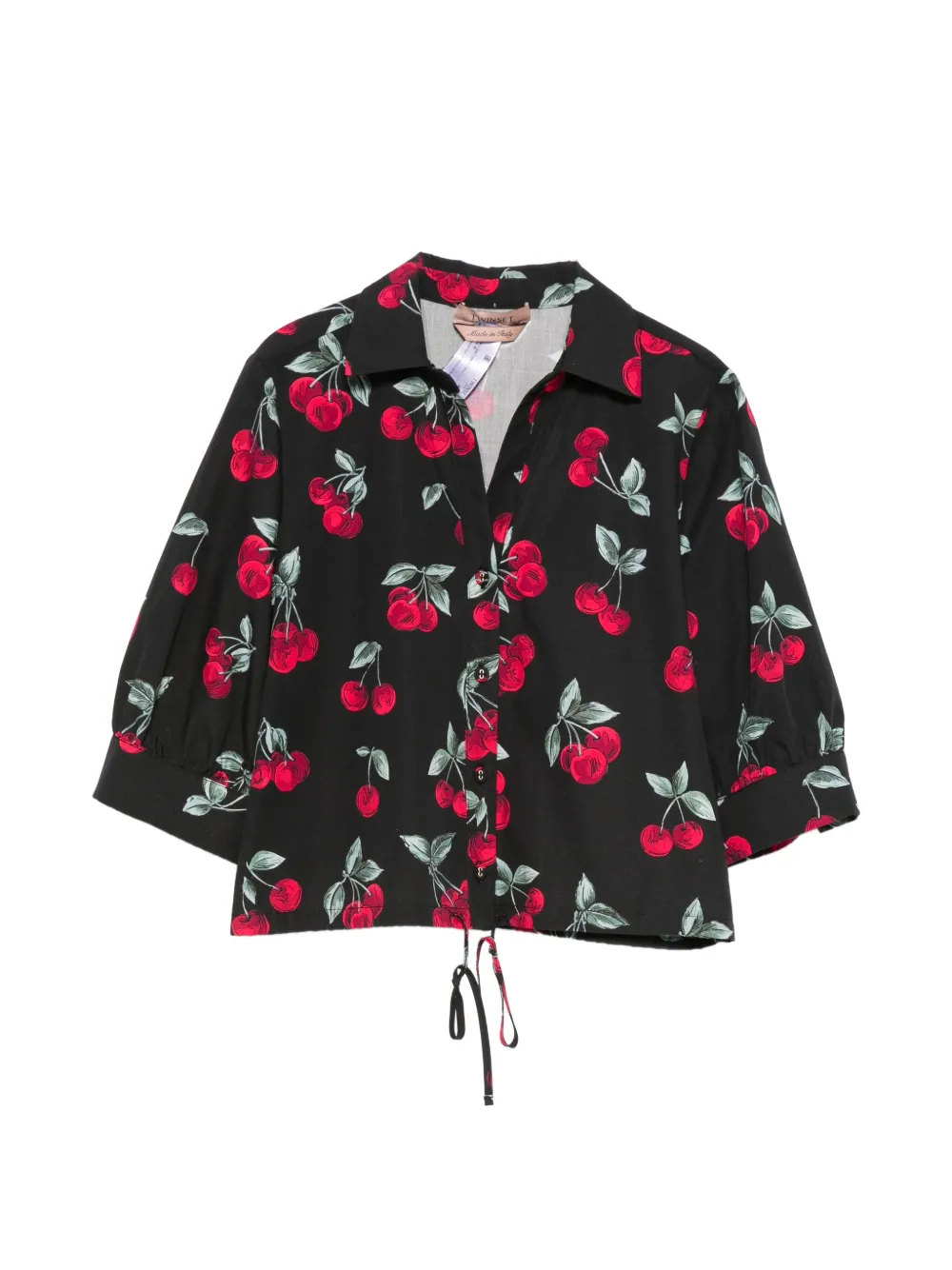 TWINSET cherry-print button-fastening shirt - Nero