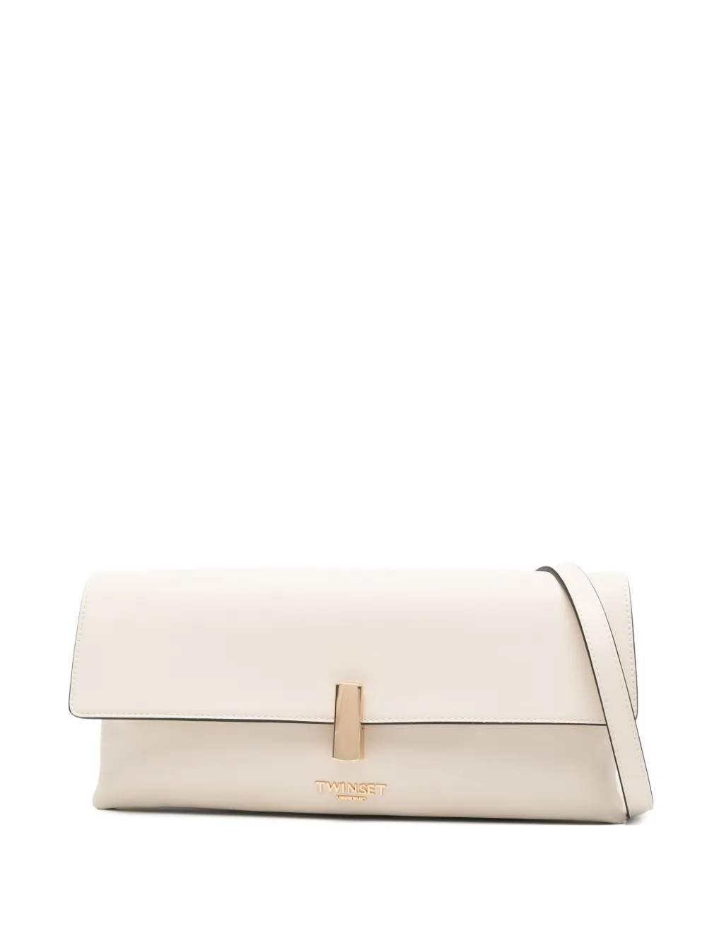 TWINSET gold-tone-hardware clutch bag - Toni neutri