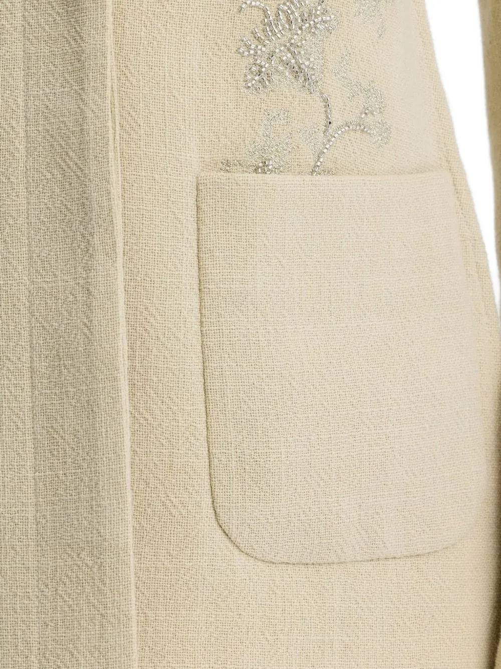 Shanghai Tang Blazer met kralenzak Beige