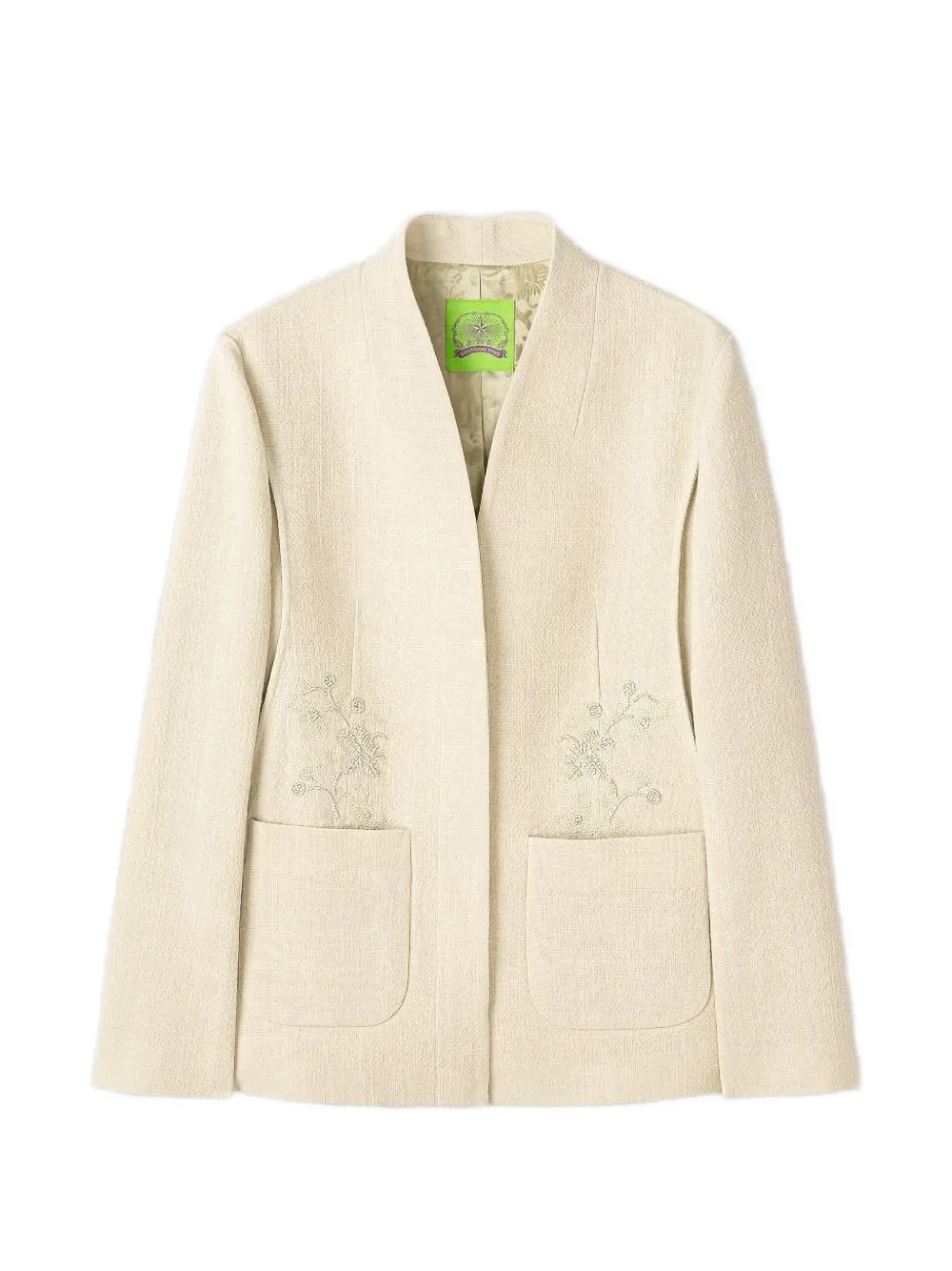 Shanghai Tang beaded-pocket blazer - Toni neutri