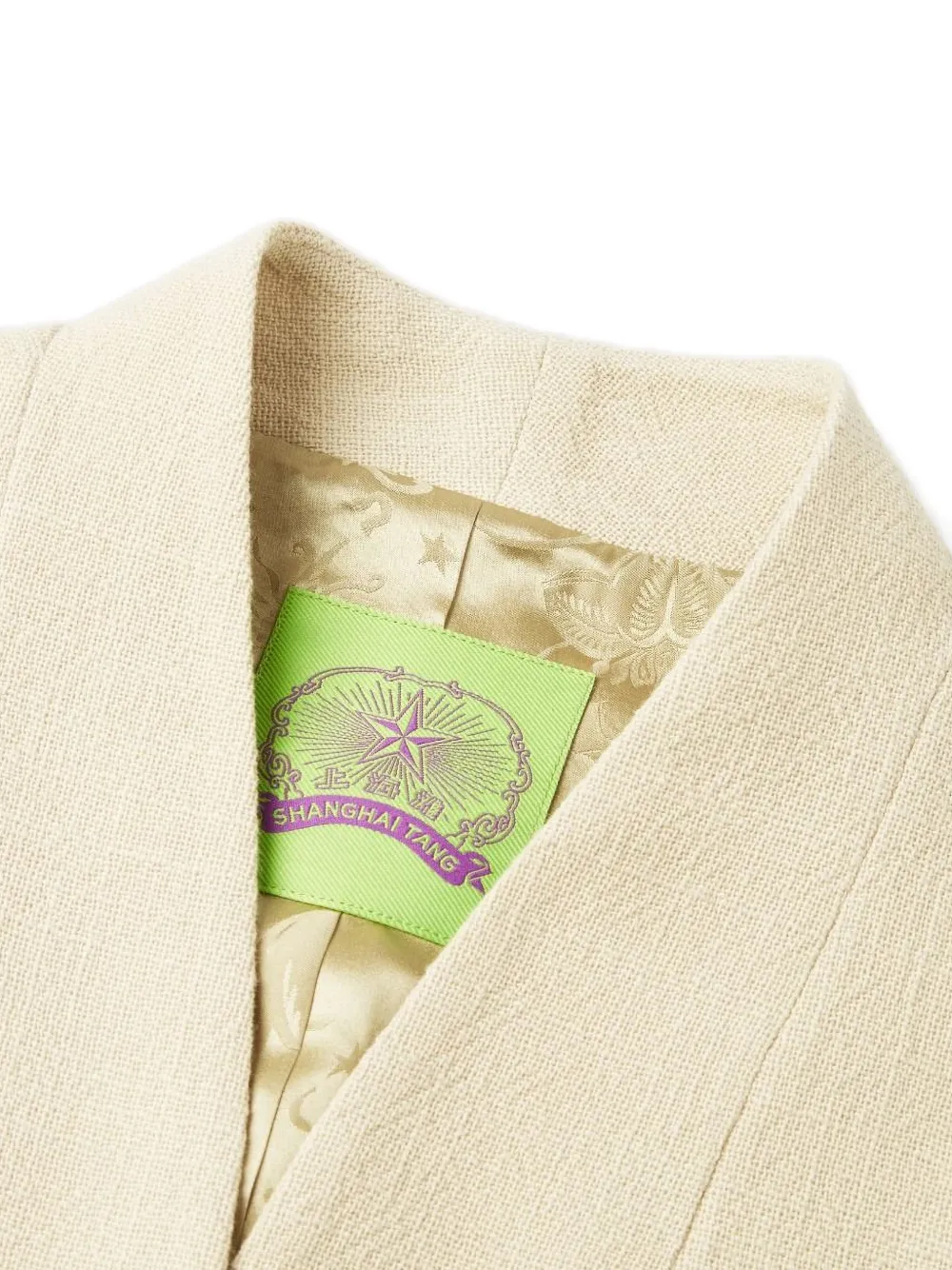 Shanghai Tang Blazer met kralenzak Beige