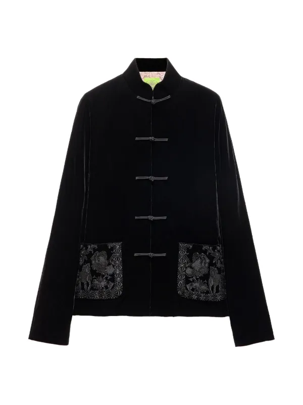 Shanghai Tang Embroidered Tang Jacket | Black | FARFETCH