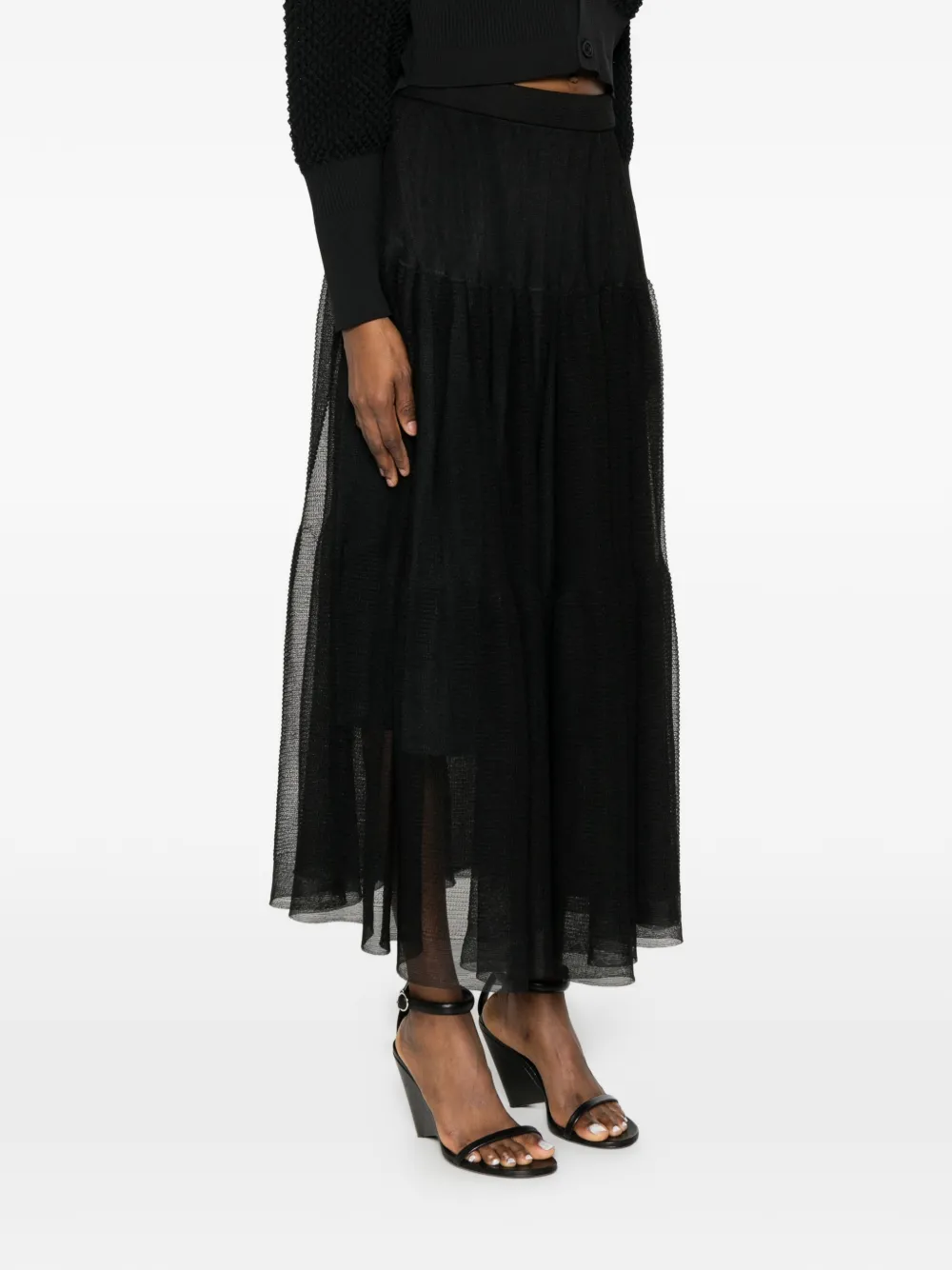  Cfcl Tiered Midi Skirt - Black 