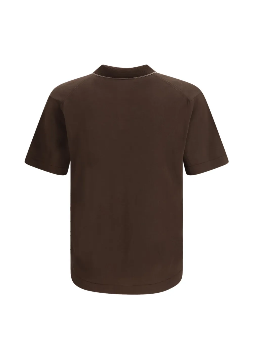  Cruna Knitted Collar T-shirt - Brown 