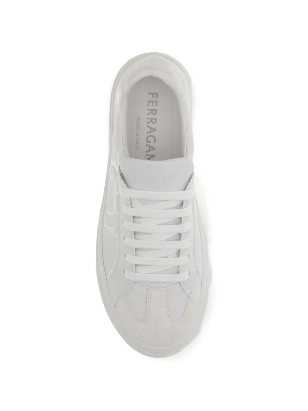 Ferragamo Gancini logo-print sneakers Wit
