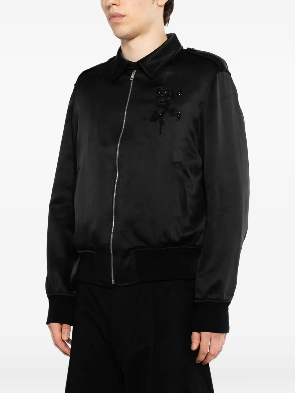  Alexander Mcqueen Zip Embellished Jacket - Black 