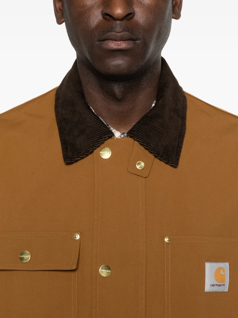 Carhartt WIP Clapton jack met ribfluwelen kraag en zak Bruin