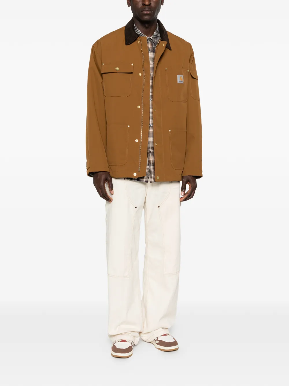 Carhartt WIP Clapton jack met ribfluwelen kraag en zak Bruin