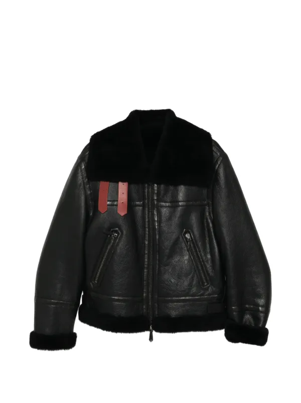 Bally Shearling Belt Jacket in Black