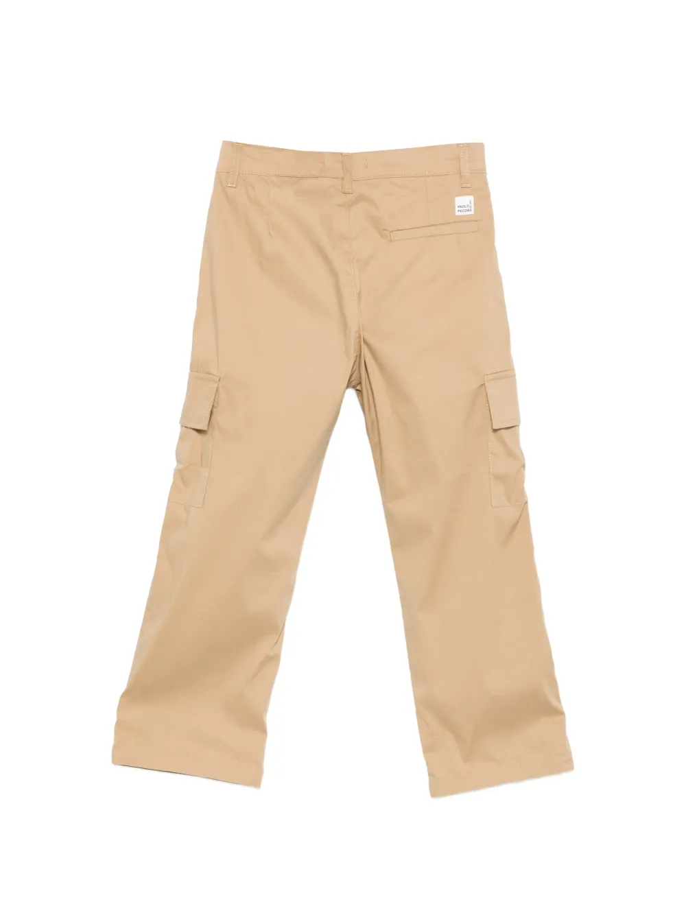 Paolo Pecora Kids Broek met cargo zak en knoop Beige