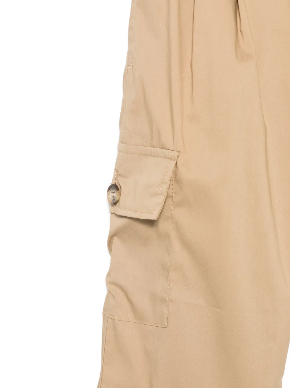 Paolo Pecora Kids Broek met cargo zak en knoop Beige