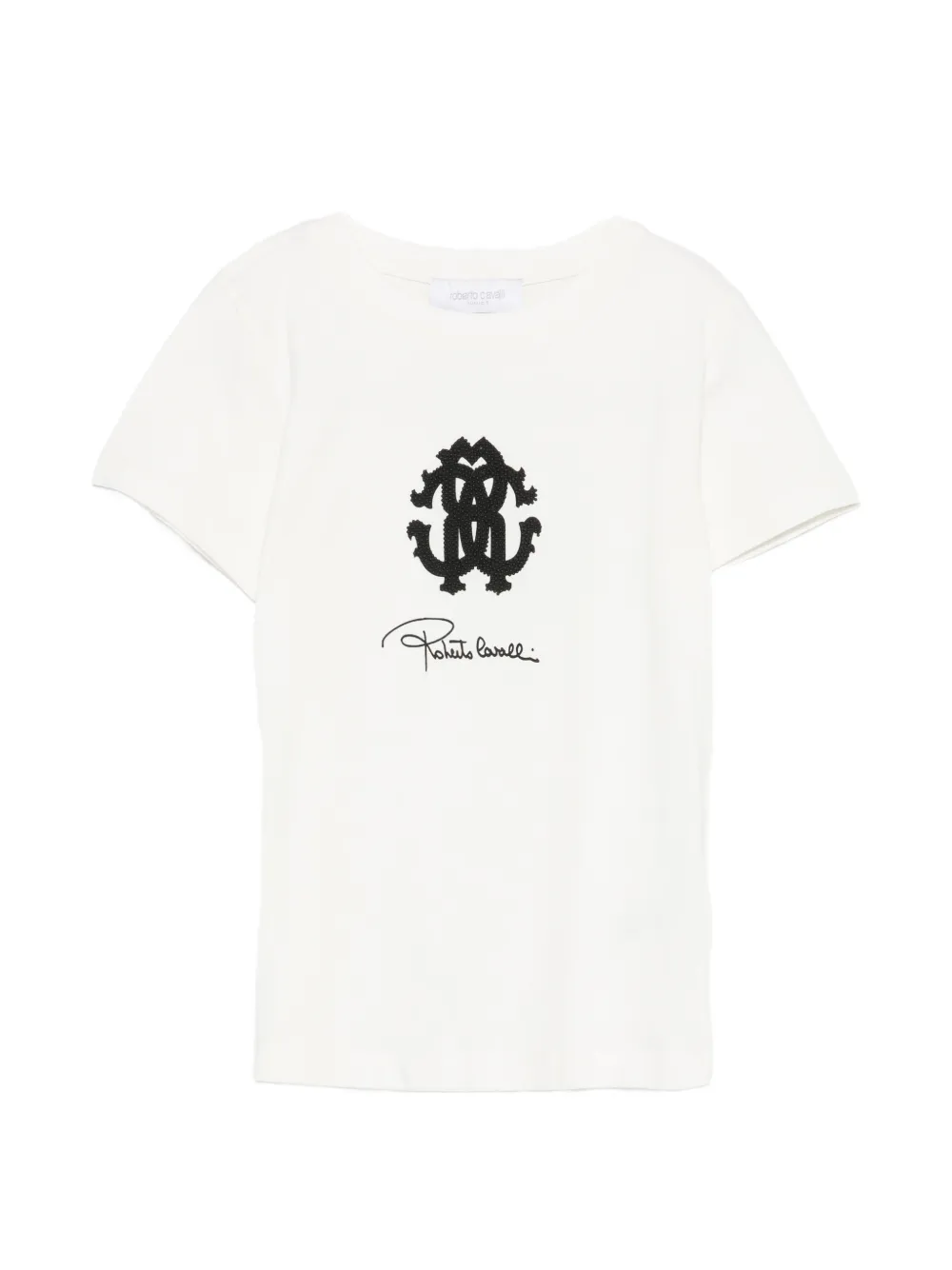 Roberto Cavalli Junior logo-print T-shirt - Toni neutri