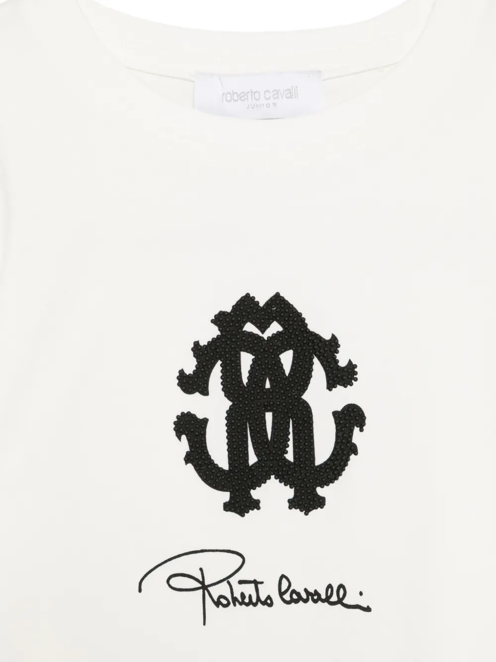 Roberto Cavalli Junior T-shirt met logoprint Beige