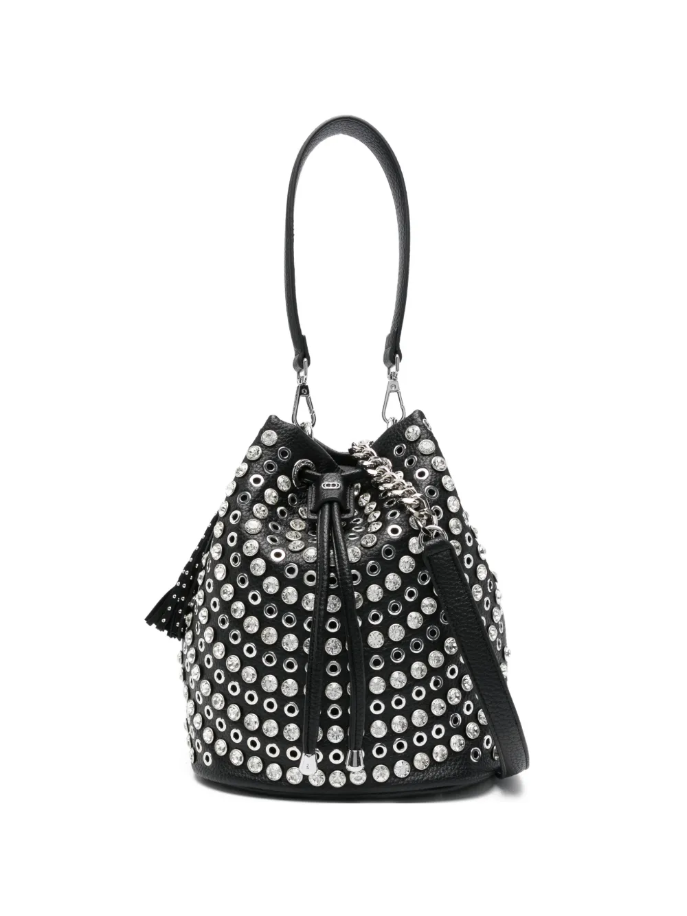 La Carrie embellished tassel bucket bag - Nero