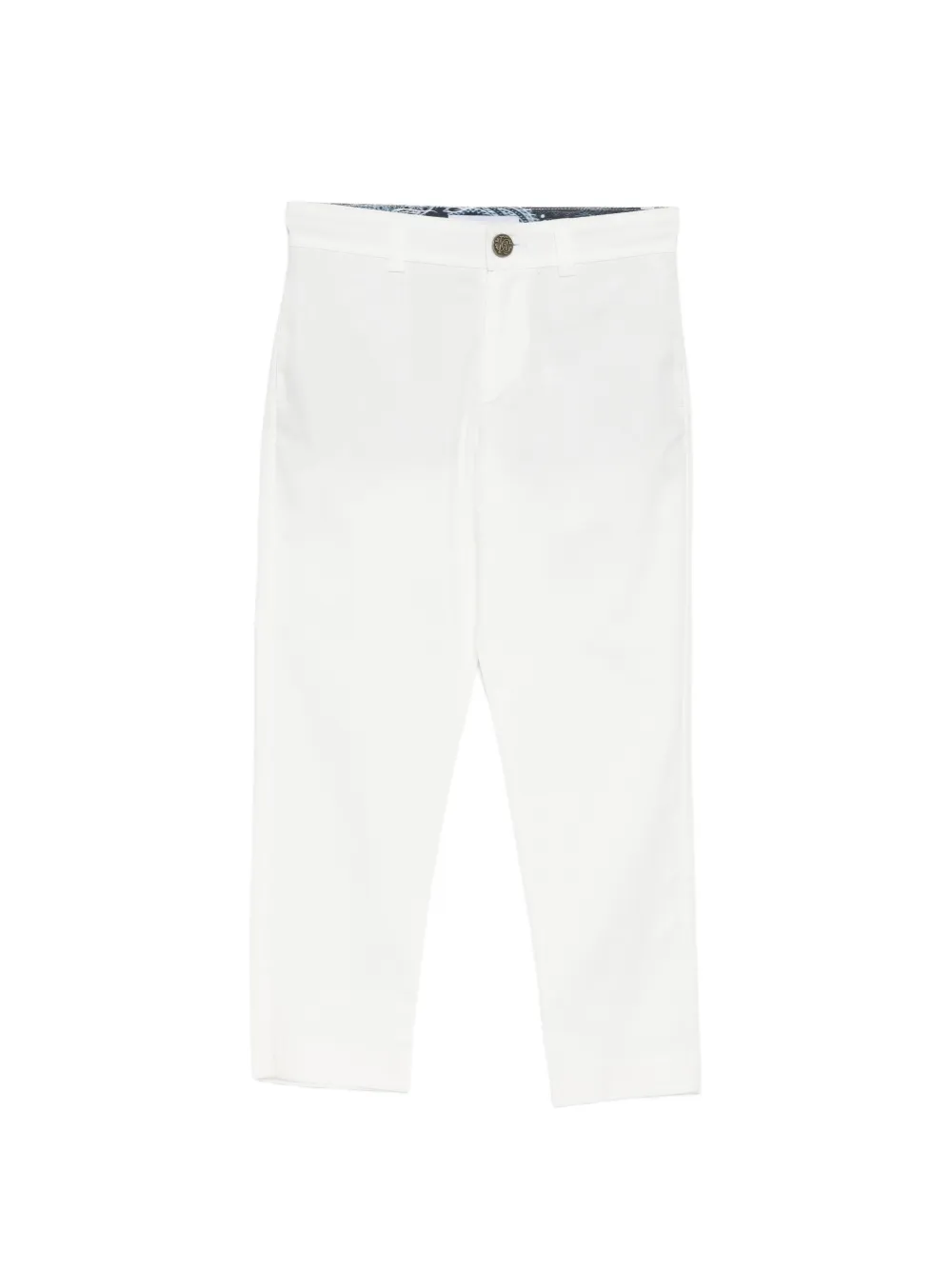 Roberto Cavalli Junior logo-button trousers - Bianco