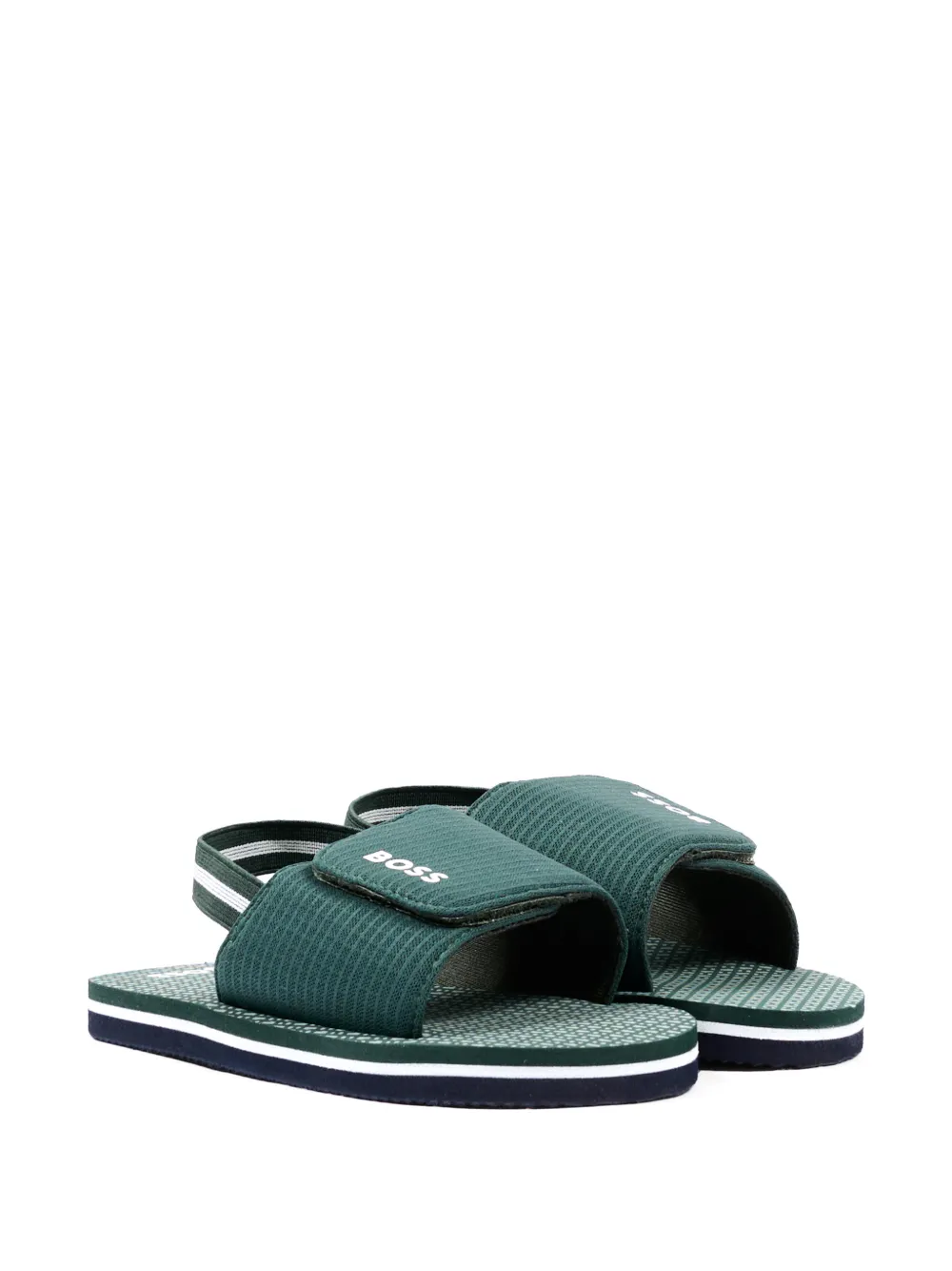 BOSS Kidswear logo-detail strap sandals - Verde