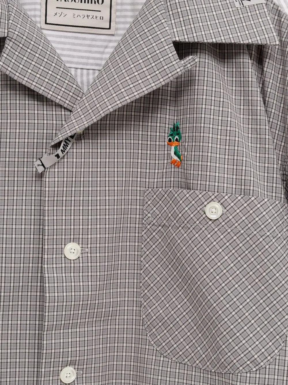  Maison Mihara Yasuhiro Layered Checked Shirt - White 
