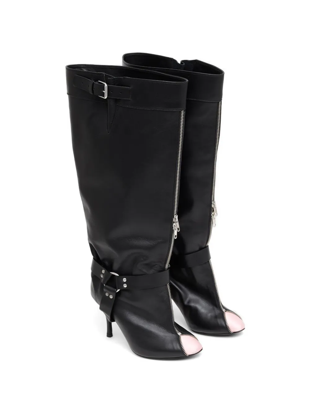  August Barron Botas Unzipped Con Hebilla - Negro 