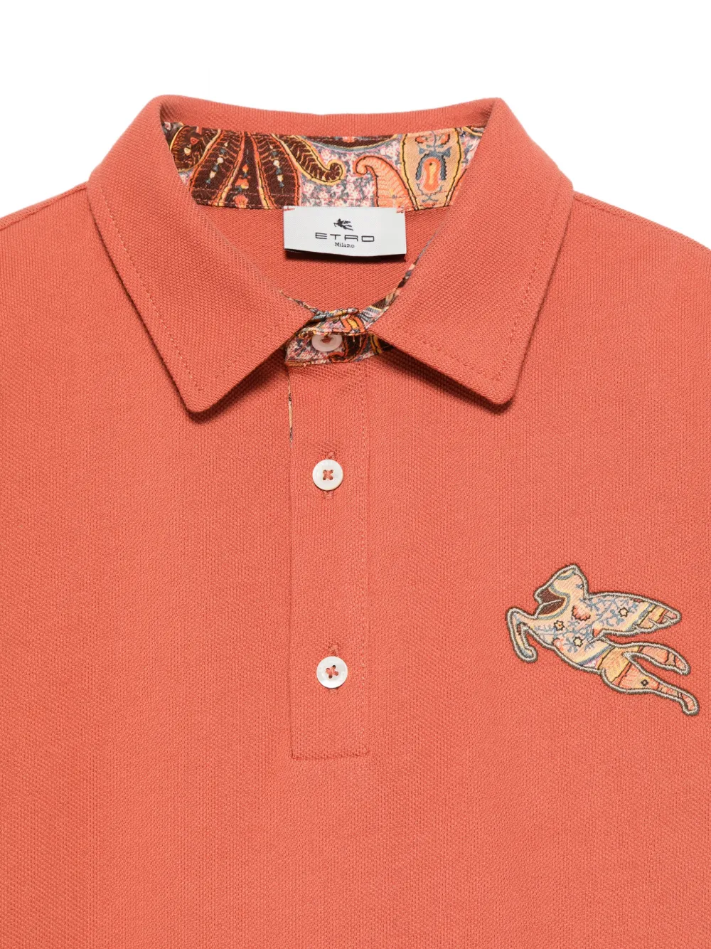 ETRO KIDS Poloshirt met logopatch Oranje