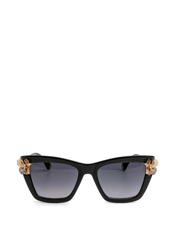 Carolina Herrera Butterfly-detail Cat-eye Sunglasses in Black