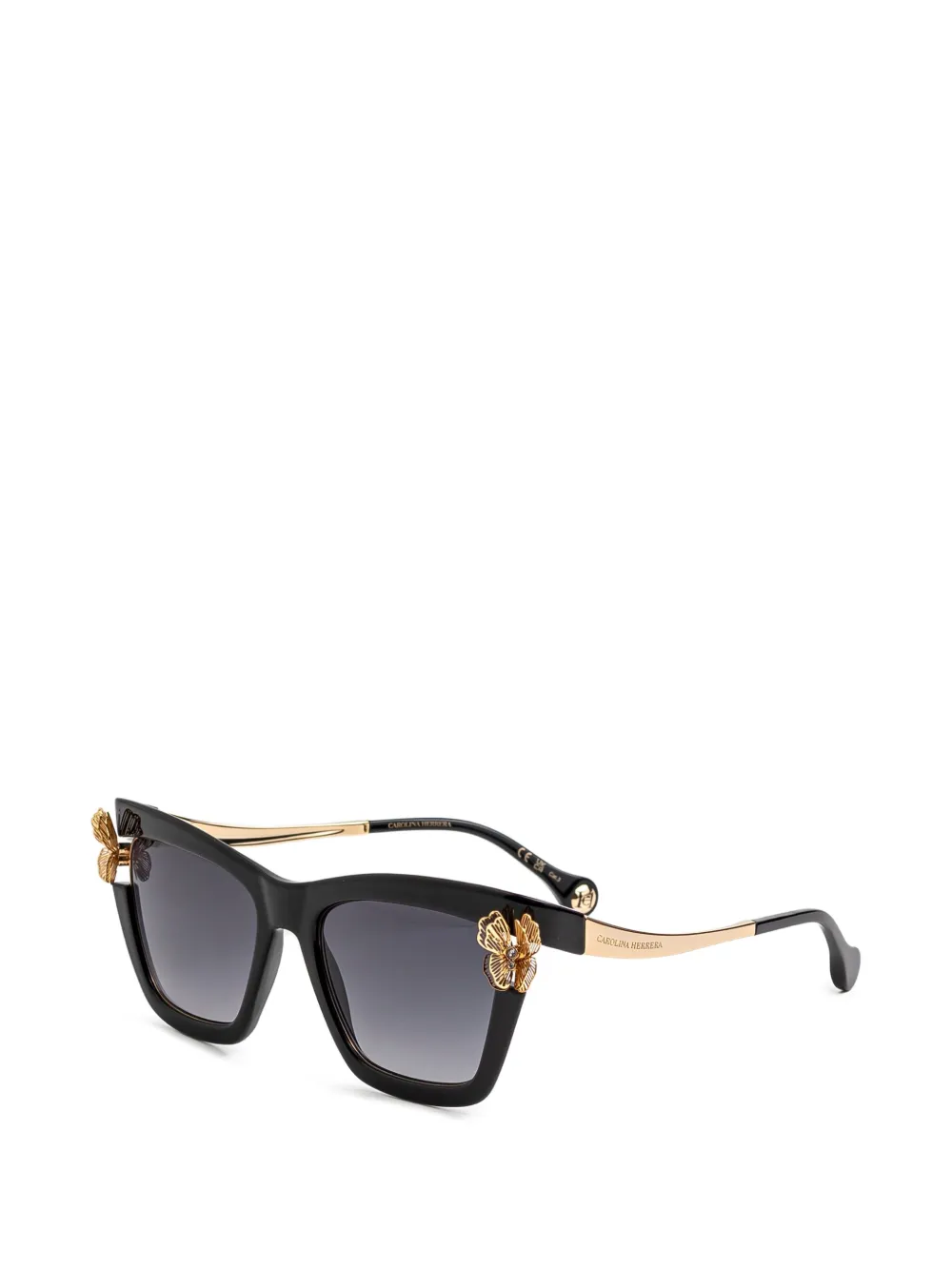 Carolina Herrera Zonnebril met bloemenpatroo en cat-eye montuur Zwart