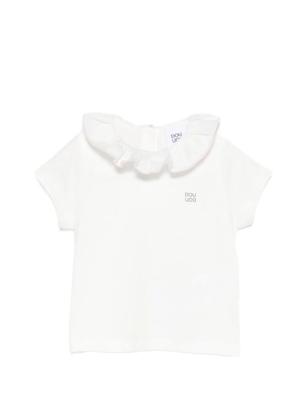 Douuod Kids ruffled-detail T-shirt - Bianco