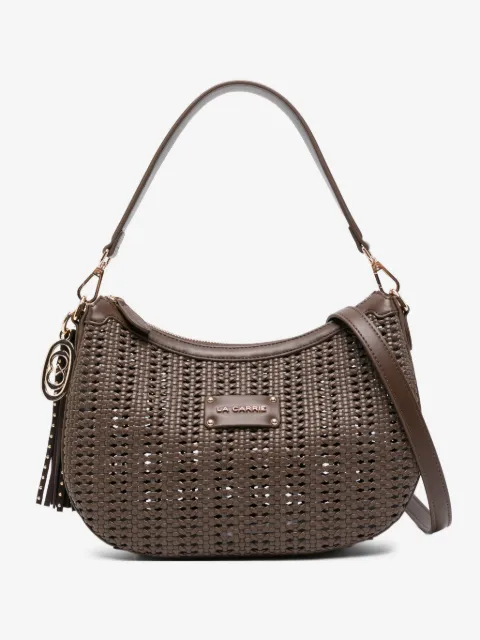 La Carrie woven tassel cross body bag