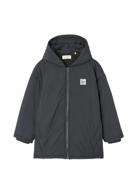 American Vintage Kids Zotcity hooded logo-patch coat