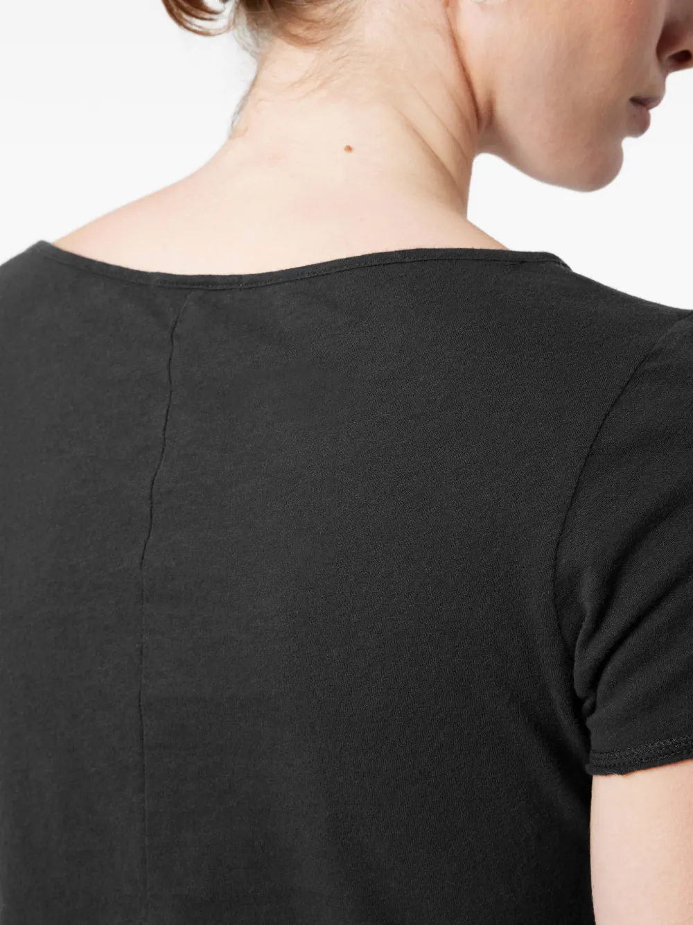 American Vintage T-shirt met V-hals Zwart