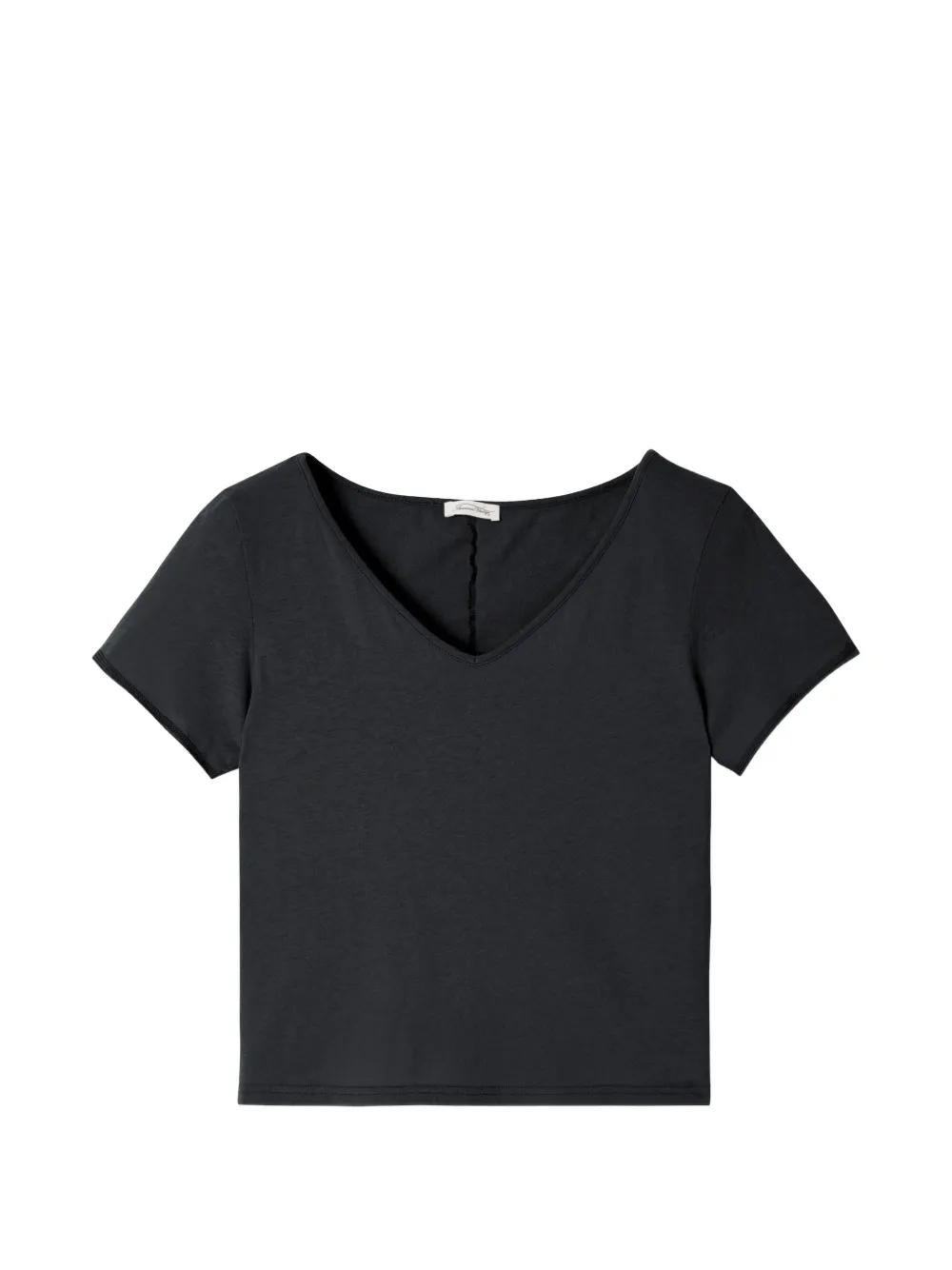 American Vintage T-shirt met V-hals Zwart