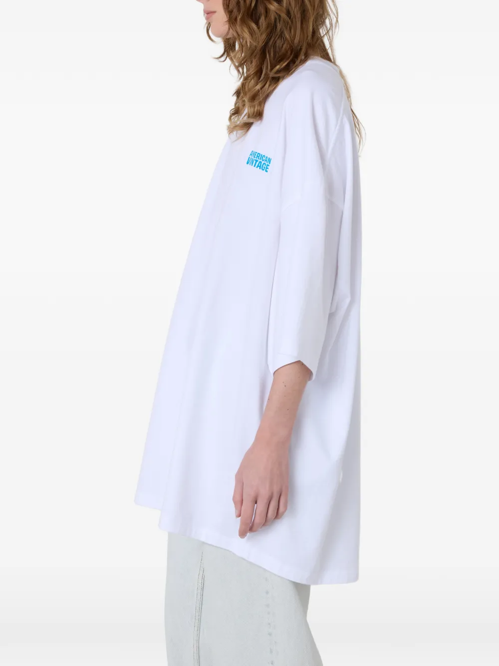 American Vintage Gixy T-shirt met logodetail Wit
