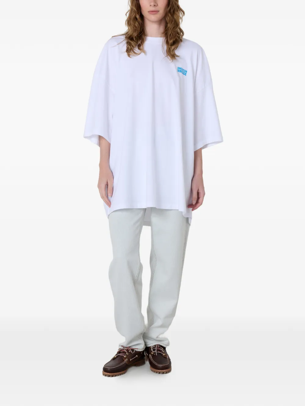 American Vintage Gixy T-shirt met logodetail Wit
