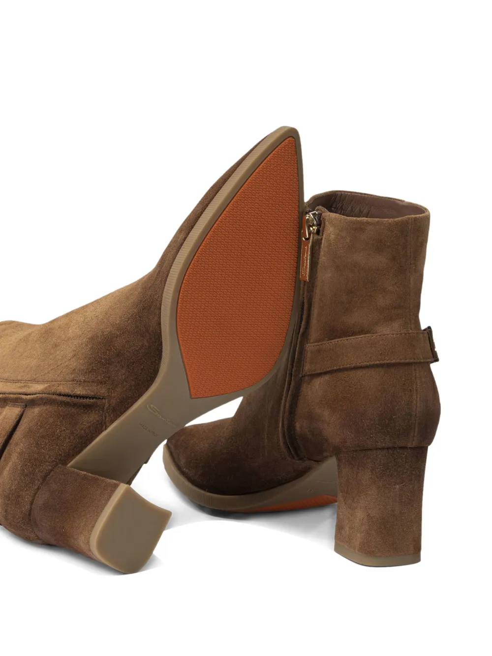 Santoni Suède laarzen met gesp Bruin