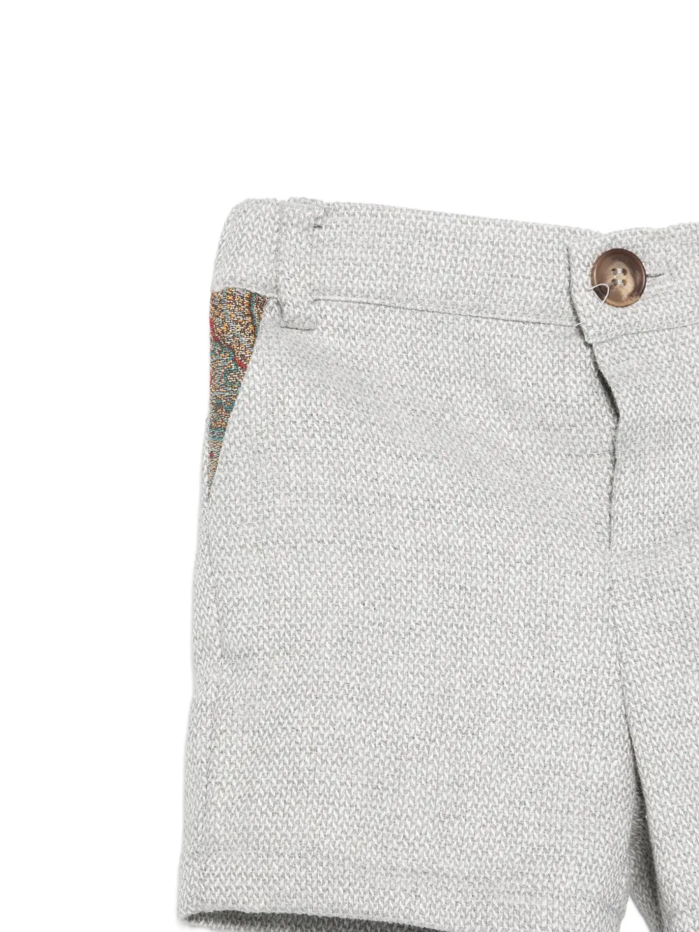  Etro Kids Belt-loop Shorts - Grey 