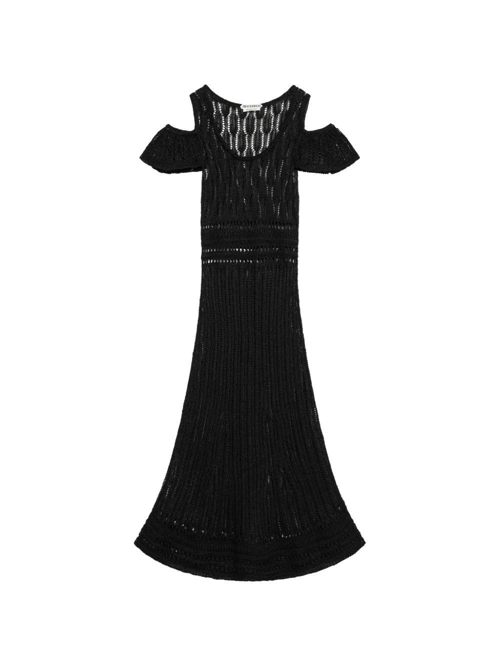 JW Anderson cold-shoulder knitted midi dress - Nero