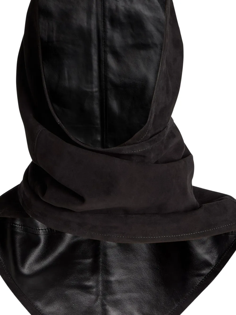  Nour Hammour Leather Balaclava - Black 