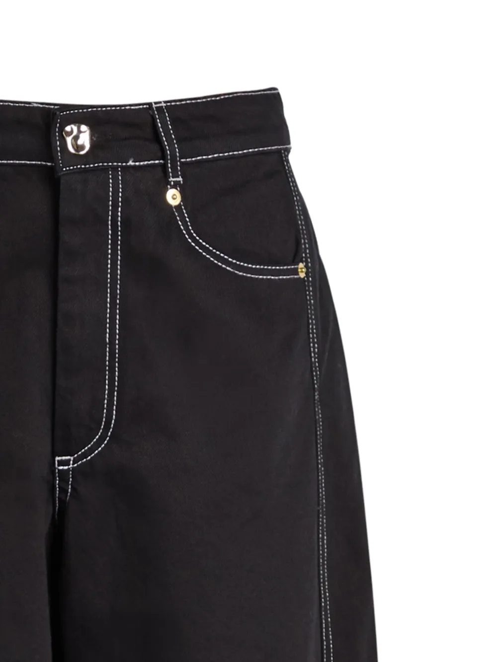  Akyn Blake Contrast-stitching Frayed Jeans - Black 
