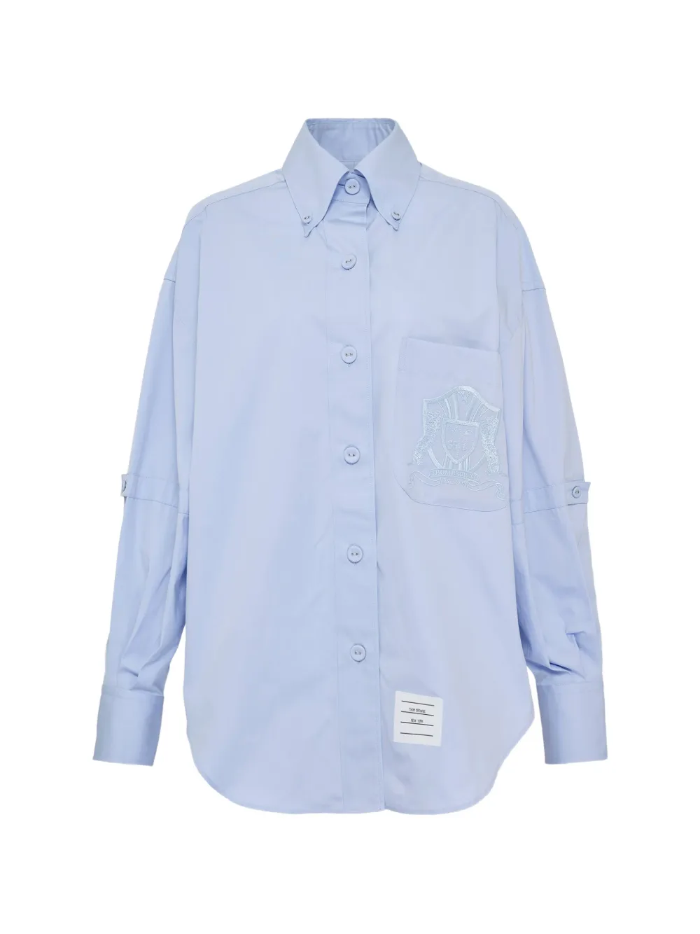 Thom Browne point-collar long-sleeve shirt - Blu