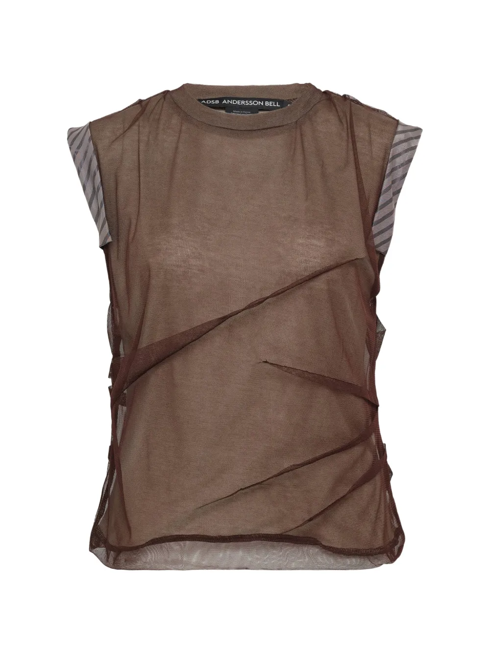 Andersson Bell logo-patch layered blouse - Marrone