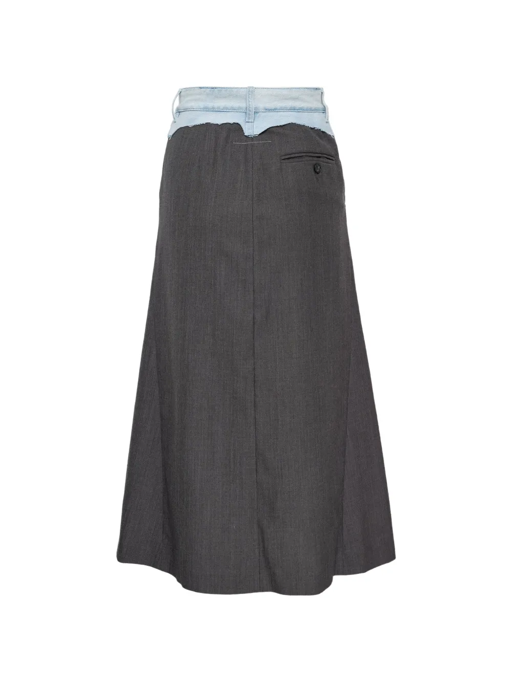  Mm6 Maison Margiela Tailoring Long Wool Skirt - Grey 
