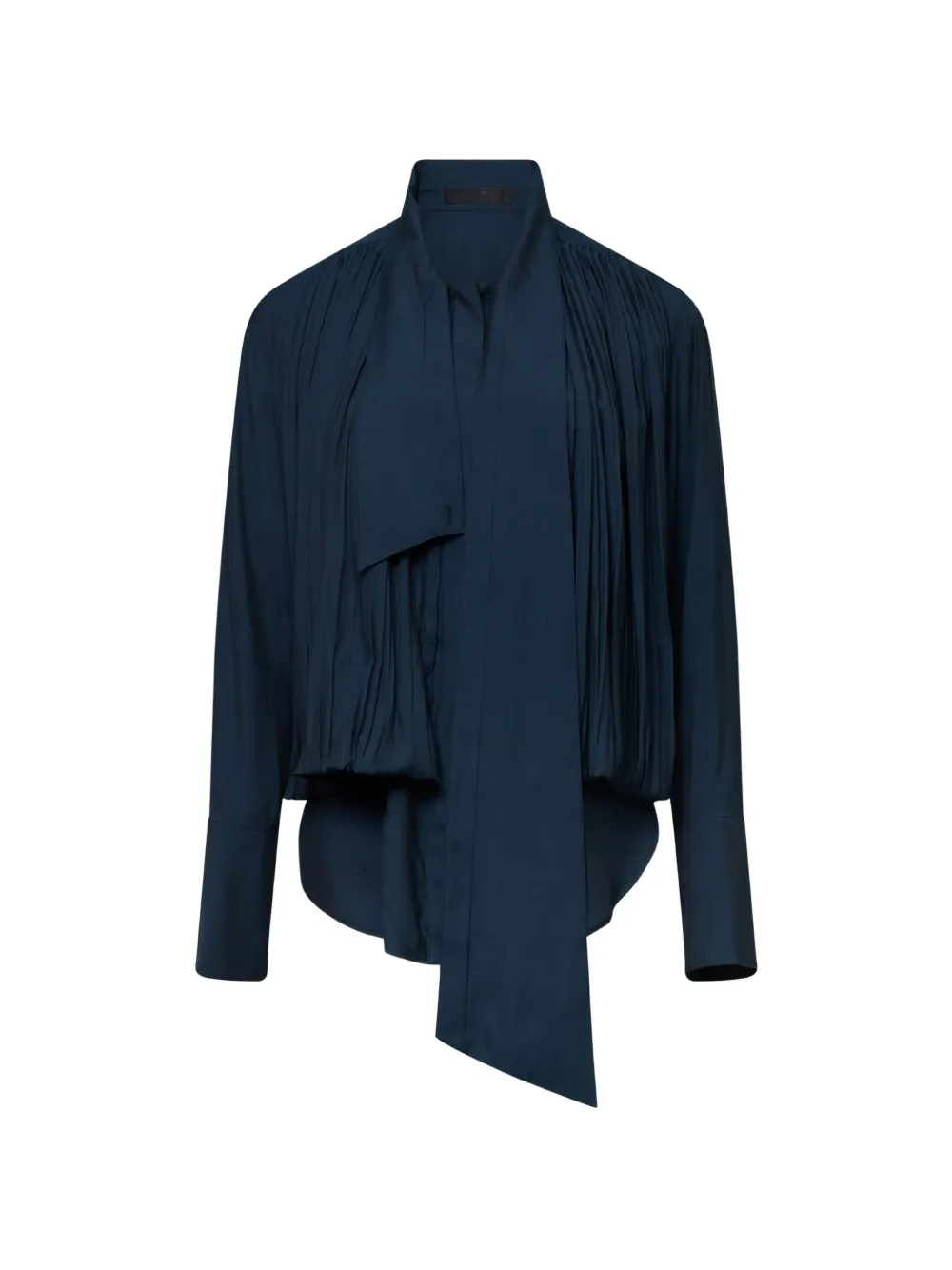 YCH pleated tie shirt - Blue