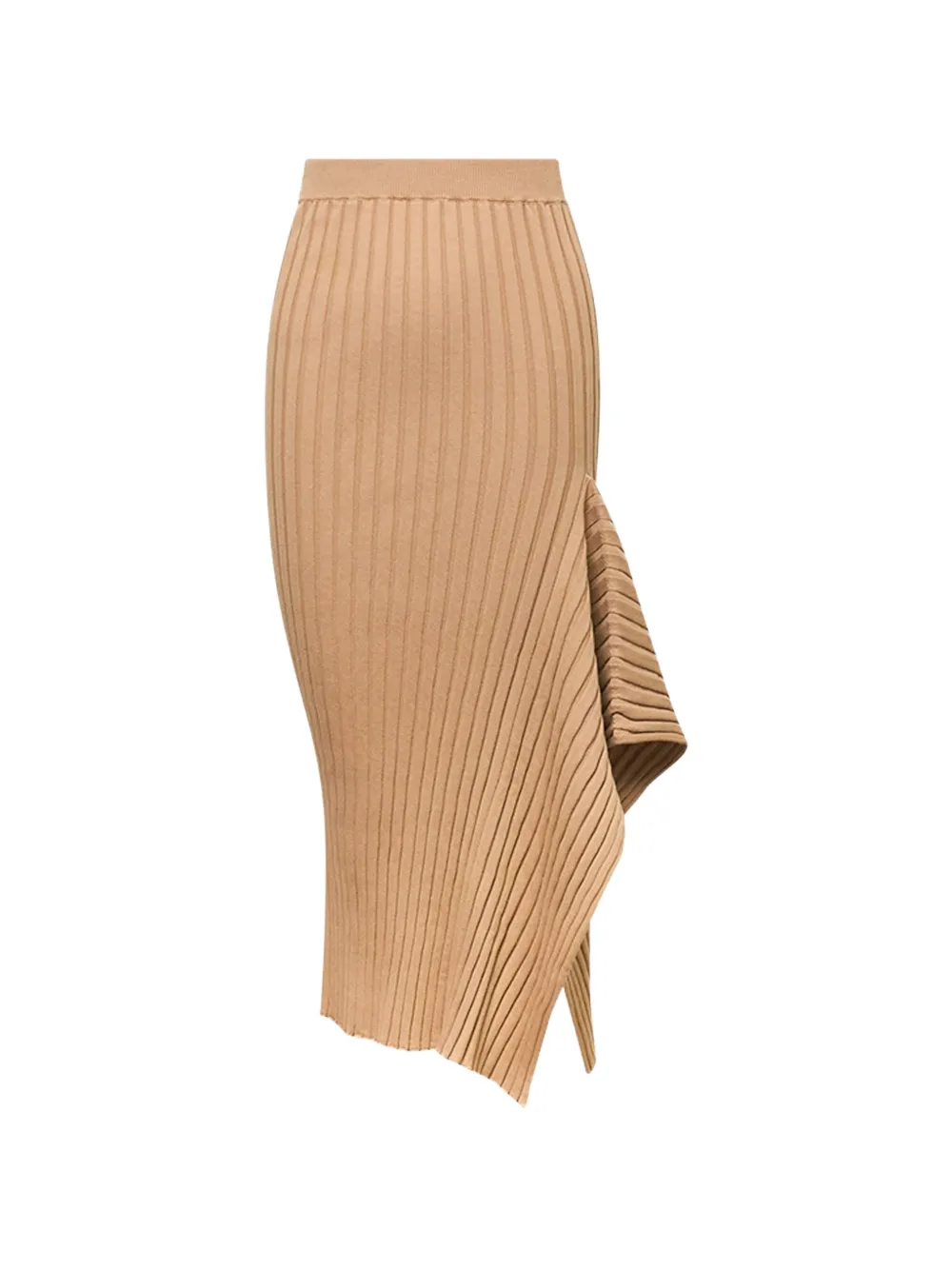 Stella McCartney ribbed asymmetric midi skirt - Toni neutri