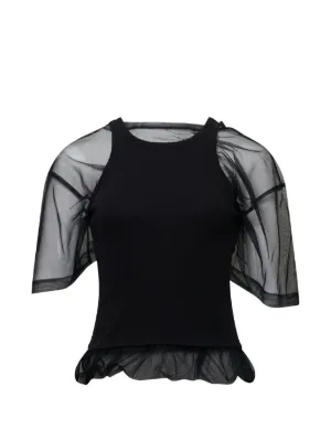 Amomento Knotted Collar Top | Black | FARFETCH KW